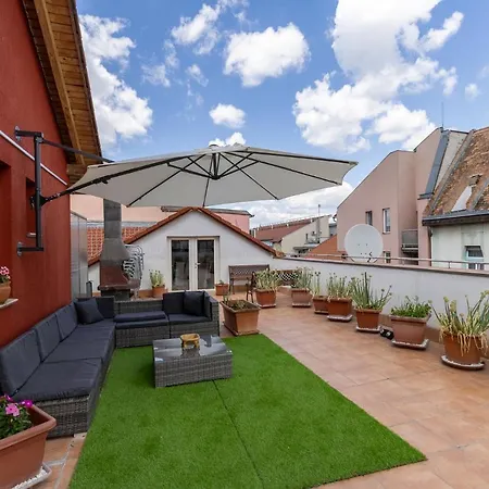 דירה Center Penthouse - Huge Terrace And Free Parking - Tram/metro - Ac *